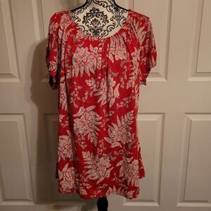 Chaps rep floral woman's 1X top